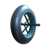 Roue de chariot/laveuse à gazon/roue de chariot de 14 pouces 14x4 pouces, pneu en caoutchouc massif anti-crevaison, roulement à billes sans frein