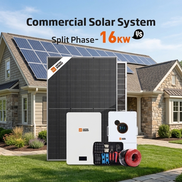 Complete Solar Kit 16kW Hybrid Inverter 30kWh LiFePO4 Battery Bank N-Type Solar Module for Off Grid and on Grid