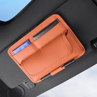 Pochette Organisateur de Pare-Soleil de Voiture en Cuir, 1 Pack |   Porte-documents/porte-cartes, rangement pour lunettes de soleil, 3 compartiments, voitures/SUV/camions