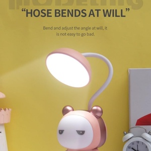 Cartoon Doll Mini Fan with LED <b>Light</b> USB Charging Night Lamb Fans Cooling Festival Gift Standing Fan - Product Image 2