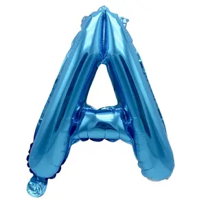 16 Inch Happy Birthday Party Decoration Balloon Solid Color Blue Foil Alphabet Letter Balloons