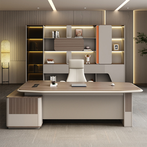 Conjunto de Escritorio y Silla de Oficina Ejecutiva Moderna, Diseño Modular de Madera, Muebles de Oficina Esenciales - Product Image 3