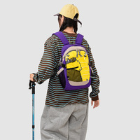 Sac à dos de randonnée unisexe en nylon pour hommes et femmes, sac à dos de jour extérieur color block de moins de 20L avec compartiment pour ordinateur portable de 10 pouces