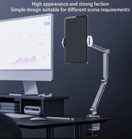 Support magnétique pour téléphone et tablette en alliage d'aluminium, pliable, gain de place, bras rotatif à 360 degrés, support de bureau portable
