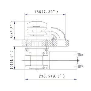 Manivela para Cabrestante Eléctrico de 12 V con Cable de Acero para Uso en Barcos, Diseño Estándar Negro - Product Image 3