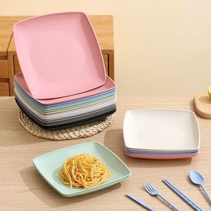 Assiette carrée plate pour restaurant commercial, compatible micro-ondes, style moderne et simple, couleur unie, pour plats de restauration <span class=keywords><strong>rapide</strong></span> et nouilles sautées - Product Image 2