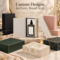 Boîte cadeau de luxe en carton rigide pour parfum et sérum de soin, en papier recyclé, avec logo personnalisé, dorure à chaud, revêtement UV, durable