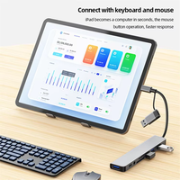 Hub USB 2 en 1 con Doble Conector, 8 en 1, USB 3.0, 2.0, Audio de 3.5mm, Carga PD, Divisor SD/TF, Adaptador Multipuerto, Hub USB 3.0