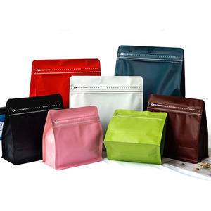 Coffee Bean Packaging Ziplock Aluminum Foil Moisture Proof Food Grade Flat Bottom Coffee Bags with Valve
