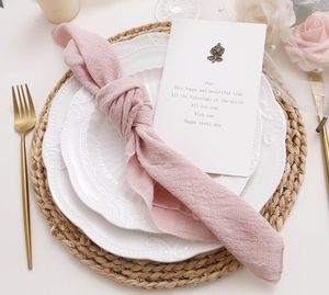 High Quality Wedding Cotton White Cheesecloth Napkin Table's Friends <b>Muslin</b> Ivory Tea Towel Handcrafted Gauze <b>Cloth</b> Napkins - Product Image 3