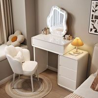 Table de toilette moderne blanche avec tiroirs, design 2026, pour chambre à coucher, prix de gros, pour femmes