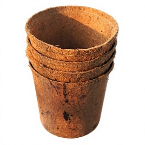 Pot suspendu minimaliste MOST en fibre de coco, jardinière écologique en coque de noix de coco avec trou de drainage, carré, pour la culture de fleurs et la décoration intérieure - Product Image 1