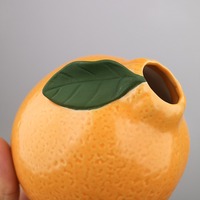 MSH Ornement décoratif de petit vase en céramique orange au design minimaliste moderne pour chambre à coucher