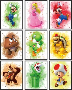 Nuovo Quadro Decorativo Rettangolare Senza Cornice a Tema Principessa per Camere da Letto delle Ragazze, Dipinto a Cartoni Animati ad Acquerello per Stanze dei Bambini - Product Image 3