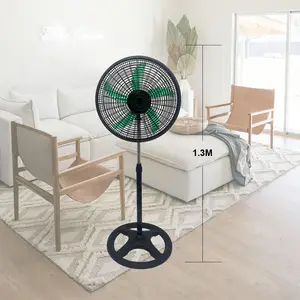 Personalización Fabricantes de China Ventilador de soporte de plástico de enfriamiento de velocidad rápida de bajo ruido Ventilador de soporte negro de 18 pulgadas