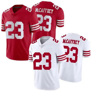 Jersey Sepak Bola San Francisco 49ers 23 Christian McCaffrey 2025 Original Berkualitas Tinggi Jahitan Merah VP Limited Edisi Khusus - Product Image 1