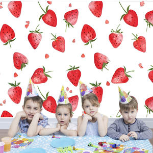 <span class=keywords><strong>Sfondo</strong></span> acquerello fragola, vivace, durevole, e facile da usare fotografia di scena per la festa di compleanno, tavolo da Dessert, Studio - Product Image 6