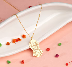 Prophète Muhammad empreinte collier islamique Allah pendentif en acier inoxydable 316L étanche bijoux pour femmes pour hommes Yoga - Product Image 5