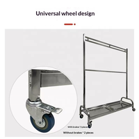 Chariot de séchage et de suspension de viande de canard rôti en acier inoxydable 304 à 2 niveaux avec plateau à graisse et roulettes, équipement de cuisine commercial, vente en gros d'usine