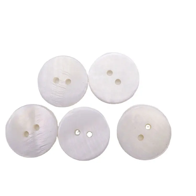 Boutons de coquille à deux trous pour manteau de chemise 12mm boutons de coquille naturelle blanc perle usine