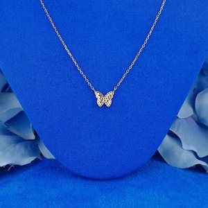 สร้อยคอผีเสื้อเพชรทองคำ 18k: จี้ประดับเพชรแบบละเอียดอ่อน - Product Image 6