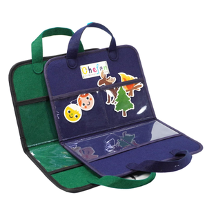 Double-Tier Foldable Felt Flannel Letter Board Educational Toy for Kids Home & Classroom Use Bag Compatible Wall Storage Product - Product Image 1