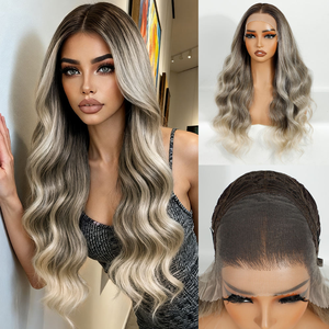 Transparante HD kantfront pruik lange body wave 360 kantfronten lange lengte synthetisch mensenhaar pruik voor witte vrouwen - Product Image 6