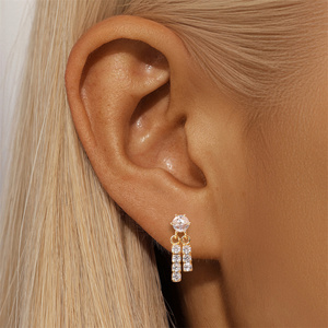 Boucles d'oreilles de luxe en argent 925 avec pampilles, zircon et agate motif herbe aquatique - Product Image 4