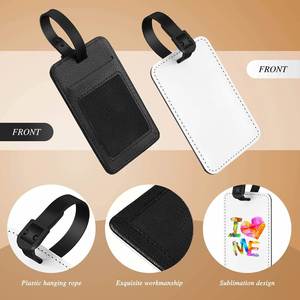 Étiquette de bagage en cuir PU personnalisable par sublimation, design sur mesure, transfert thermique - Product Image 3