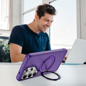 Coque de téléphone magnétique avec support de charge sans fil et anneau en fer 360° Macaron pour Samsung <span class=keywords><strong>Galaxy</strong></span> S26 Ultra S25 Plus - Product Image 3