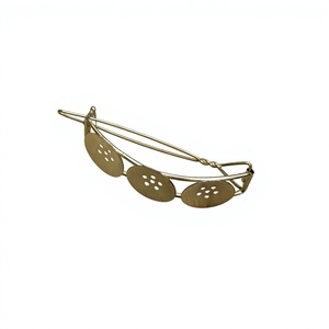 Élégantes pinces et barrettes à cheveux en laiton doré géométrique pour femmes et filles - Idéales pour bal de promo, enterrement de vie de jeune fille, Noël - Product Image 2