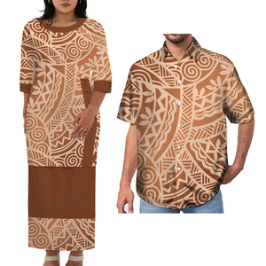 Envío Directo, <span class=keywords><strong>Ropa</strong></span> Personalizada de Estilo Tropical Hawaiano <span class=keywords><strong>para</strong></span> Él y Ella, Vestido Puletasi Informal <span class=keywords><strong>para</strong></span> <span class=keywords><strong>Mujer</strong></span> y Camisa <span class=keywords><strong>para</strong></span> Hombre, Traje <span class=keywords><strong>para</strong></span> Parejas - Product Image 5