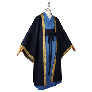 Disfraz de Ren Shi para hombre, estilo antiguo, Hanfu, azul marino, ribete dorado, primavera 2024 - Product Image 2