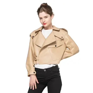 Hot Sale Fashion Leather Coat Oversized Outwear Women Real Sheepskin Leather Jackets