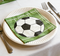 Serviettes en papier jetables pour fête de football, décoration de table sur le thème du sport, serviettes en papier à motif de football classique, décoration de fête pour les fans de l'équipe