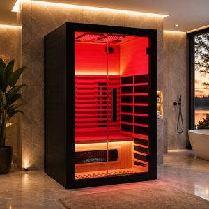 HG Custom Wholesale 2 Person Indoor Infrared Canadian Hemlock Red Cedar Room Manufacturer with 5 Heater Panels - Product Image 2