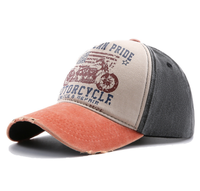 Sombrero de camionero deportivo de algodón 100% de moda americana gráfico de motocicleta desgastado lavado para gorra de sol al aire libre