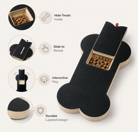 Jouet interactif en bois en forme d'os pour chien, griffoir à ongles, boîte à friandises cachée pour le soin des pattes et l'enrichissement mental et l'entraînement du chien