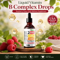 Vitamina B Complejo Sublingual de Marca Privada, Líquido 60ml, Gotas de Vitamina B6 B12, Almacén en EE. UU.