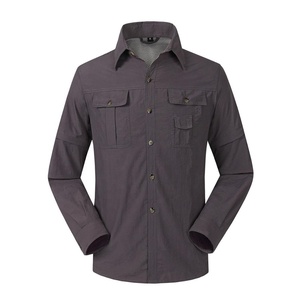 Camicia tattica da uomo ad asciugatura rapida camicia uniforme manica lunga rimovibile per escursionismo arrampicata caccia camicia manica staccabile - Product Image 5
