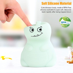 USB có thể sạc lại trẻ em ánh sáng ban đêm RGB Dimmable rồng Đèn mềm Silicone Squishy khủng long hình dạng tap cảm ứng nhạy cảm ánh sáng - Product Image 3