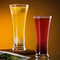 Nouveau Style Usine En Gros Fait À La Main clair 350ml Sans Plomb Acrylique Verre À Bière 12oz Led Verre À Bière avec Décoration De Décalque