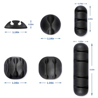 Clips de gestion de câble en silicone avec colle 3 trous ordinateur TV bureau fils organisateur attaches de câble en plastique pour la gestion rangée