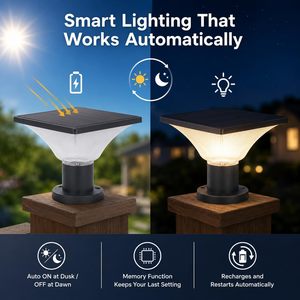 IP65 Waterproof Outdoor High Lumen Led <strong>Solar</strong> Gate Post Pillar <strong>Light</strong> for Garden Fence Yard Stigma Lawn Wall <strong>Deck</strong> - Product Image 4