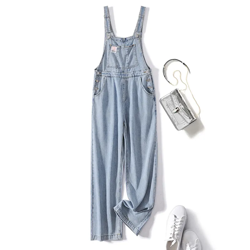 Button Pencil Jeans denim overall women Casual Pants High Quality Winter Pockets overalls women