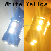 Pièces et accessoires automobiles Ampoule LED de voiture bicolore 12V blanc/jaune pour rétrofit/amélioration Bay15d 1157 20LED 20SMD 5630 Switchback