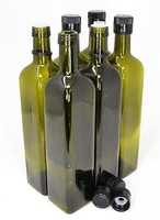 Vente en gros Dorica Bouteille ronde en verre 500ml 750ml 1000ml Bouteille d'huile d'olive avec verseurs et entonnoir