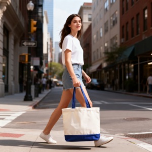 Bolsa de Mano Reutilizable de Lona Ecológica, Bolsas Promocionales Personalizadas OEM, Reciclables de Alta Calidad - Product Image 5