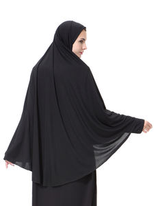 Dubai <span class=keywords><strong>Abaya</strong></span> para mujeres musulmanas algodón <span class=keywords><strong>Jersey</strong></span> islámico Khimar venta al por mayor grande una pieza Jilbab - Product Image 2