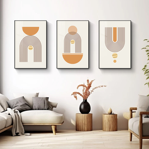 Peintures sur toile abstraites aux couleurs Morandi avec lignes, style nature morte, encadrées, pour décoration murale nordique de salon - Product Image 5